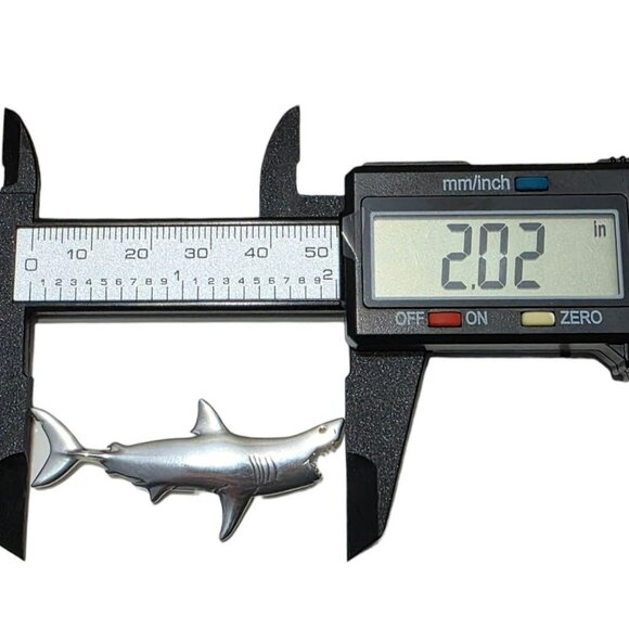 Vintage Sterling Silver Great White Shark Brooch Tie Pin Mako Jaws Sea Maritime - Picture 9 of 11